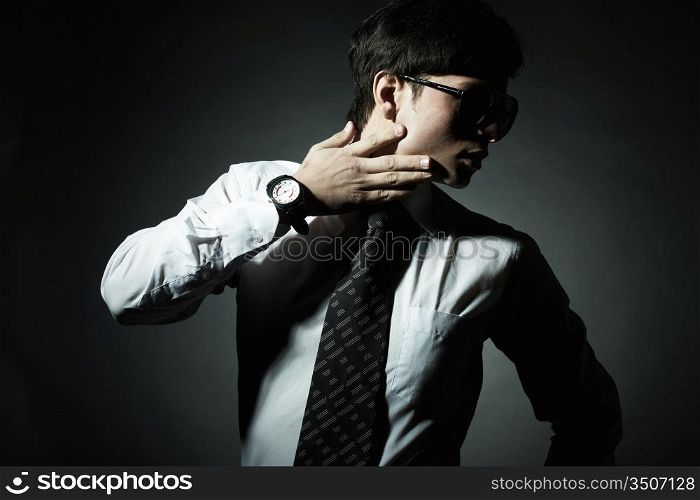 Fashion portrait of the young businessman