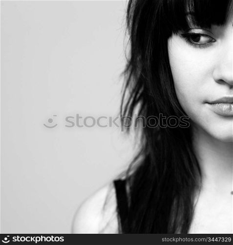 Fashion portrait of young attractive lady
