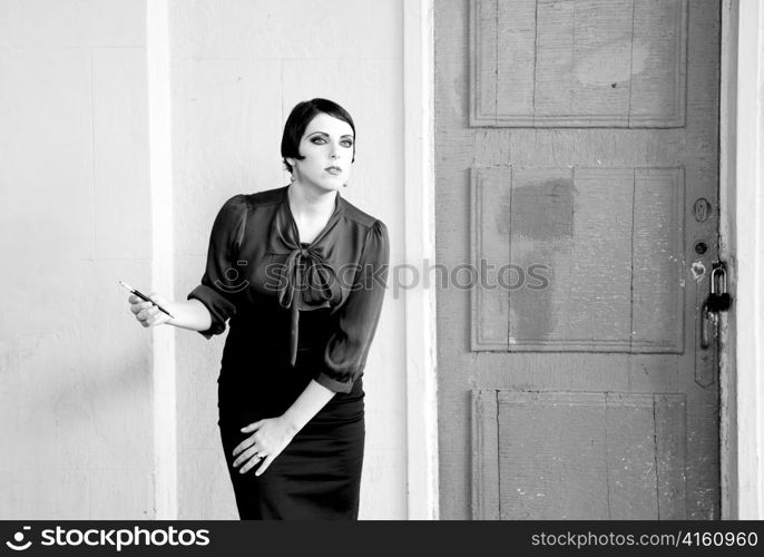 Fashion retro styled woman portrait