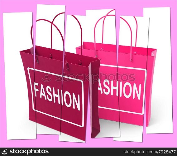 Fashion Shopping Bags Representing Fashionable and Trendy Products