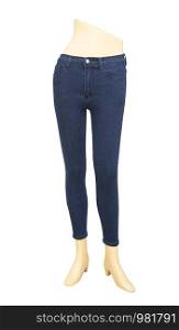 Fashion stretch jeans for women on a white background