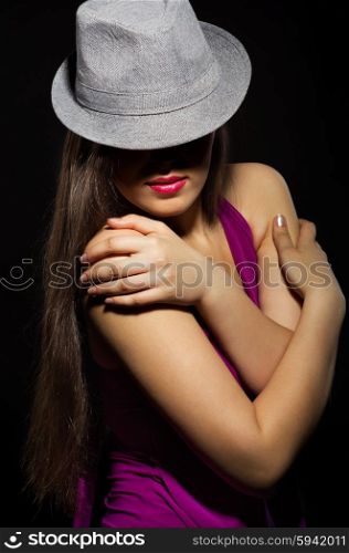 Fashion style portrait of young woman