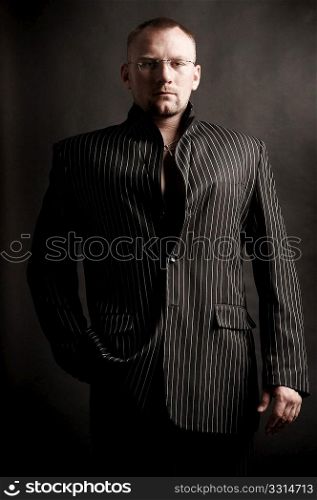 Fashionable Man in Suit Jacket