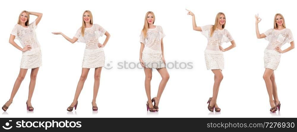 Fashionable woman isolated on white