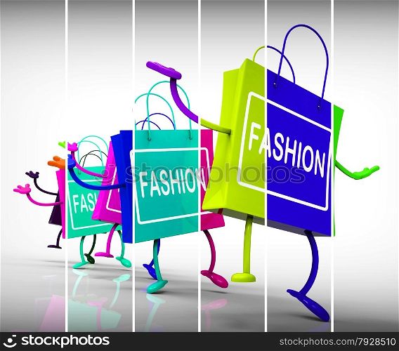Fashions Shopping Bags Representing Trends, Shopping, and Designs