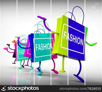 Fashions Shopping Bags Representing Trends, Shopping, and Designs