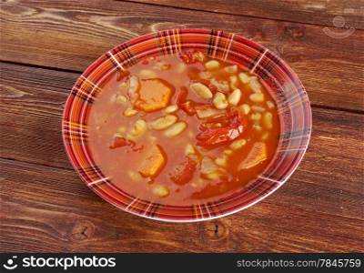 Fasolada - Greek and Cypriot soup of dry white beans, olive oil, and vegetables