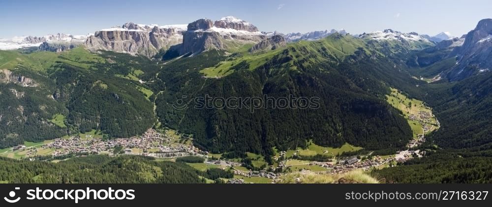 Fassa valley from Canazei to Fedaia pass, Italy