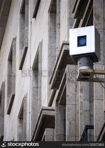 Fassade-Kamera. Camera on a building of Bundesrat in Berlin