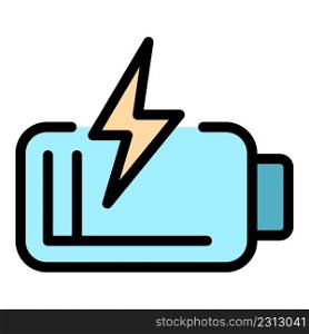 Fast battery charger icon. Outline fast battery charger vector icon color flat isolated. Fast battery charger icon color outline vector