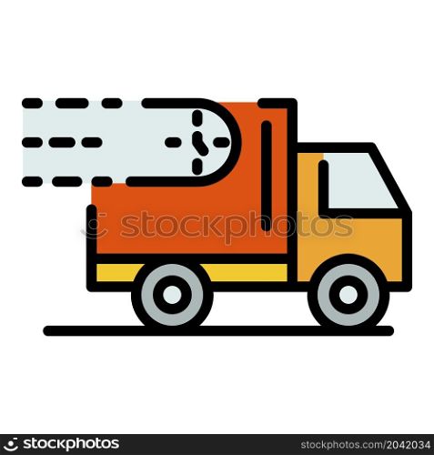 Fast food delivery icon. Outline fast food delivery vector icon color flat isolated. Fast food delivery icon color outline vector