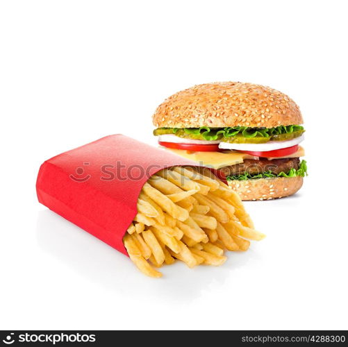 fast food isolated on white background