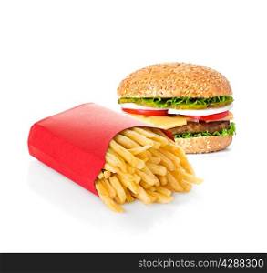 fast food isolated on white background
