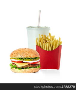 fast food isolated on white background