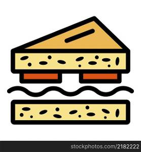 Fast food sandwich icon. Outline fast food sandwich vector icon color flat isolated. Fast food sandwich icon color outline vector