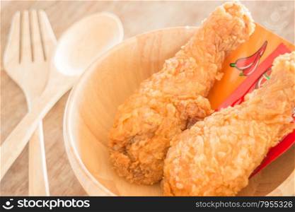 Fast food with fried chicken in a bowl, stock photo