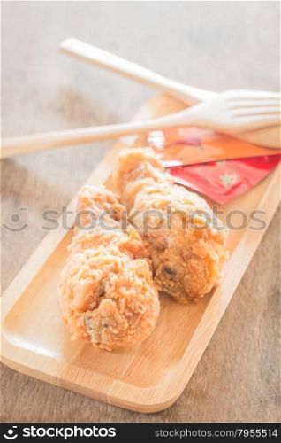 Fast food with fried chicken on a plate, stock photo