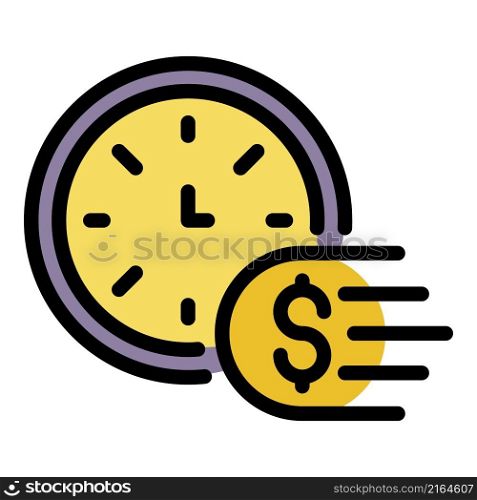 Fast money transfer icon. Outline fast money transfer vector icon color flat isolated. Fast money transfer icon color outline vector