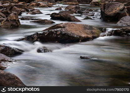 fast mountain river flowing among stones. landscape