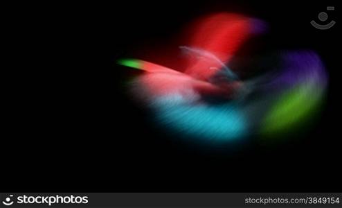 Fast moving and changing form. Loopable Colorful abstractions over black