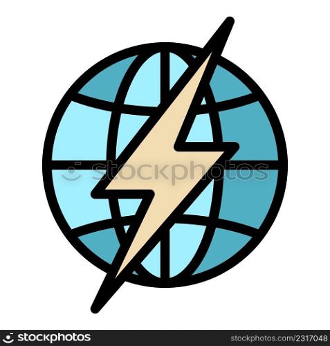 Fast planet warming icon. Outline fast planet warming vector icon color flat isolated. Fast planet warming icon color outline vector