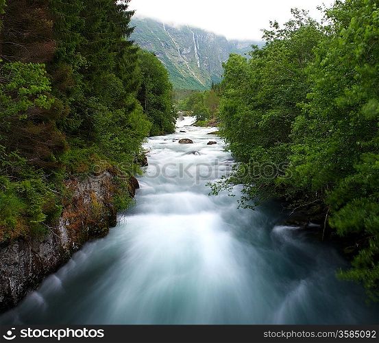 Fast river in a mountains