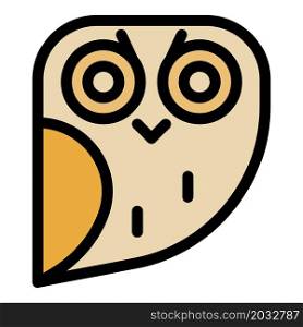 Fat owl icon. Outline fat owl vector icon color flat isolated. Fat owl icon color outline vector