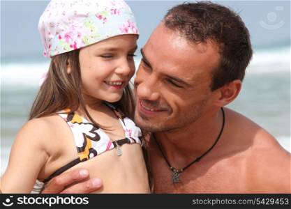 Father and daughter on holiday
