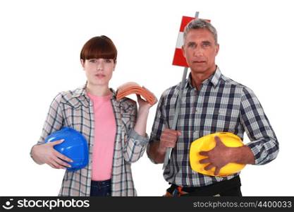 Father and daughter roofers