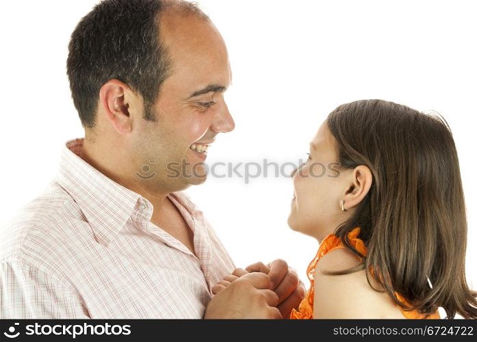 father and daughter showing their love to each other