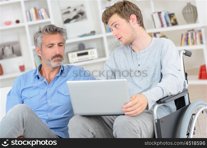 father and disabled son