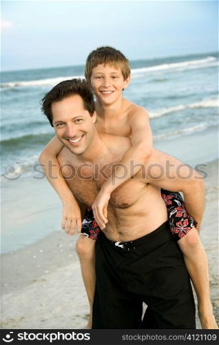 Father and Son at the Beach