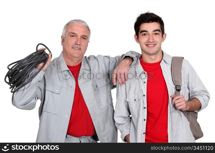 Father and son electricians