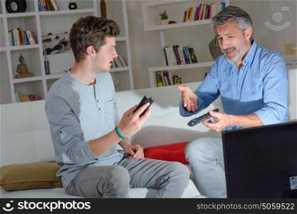 Father and son in disagreement over remote control