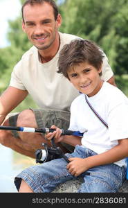 Father and son on a fishing trip