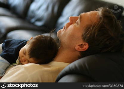 Father and son sleeping