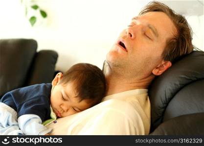 Father and son sleeping