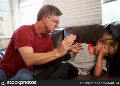 Father Being Physically Abusive Towards Son At Home
