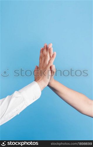 father daughter doing high five. Resolution and high quality beautiful photo. father daughter doing high five. High quality beautiful photo concept