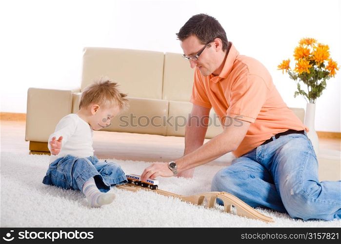 Father playing with son