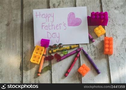 father s day writing with toys