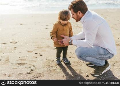 father son beach