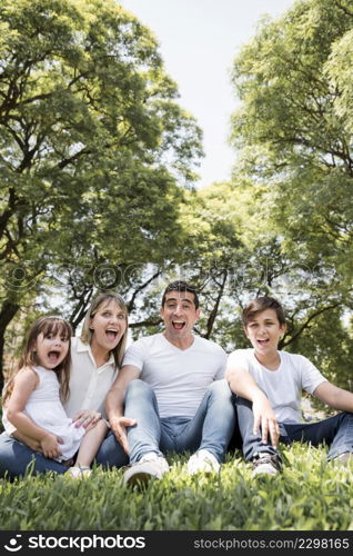 fathers day concept with family outdoors