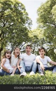 fathers day concept with family outdoors