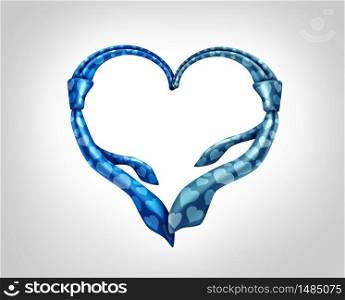 Fathers day holiday or Father&rsquo;s day greeting concept as a dad tie symbol with daddy ties shaped as a love heart in a 3D illustration style.