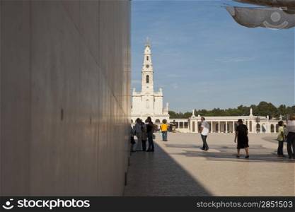 Fatima, Portugal - October 7, 2012: Pilgrims visiting catholic pilgrimage center in Fatima and attending ceremonies