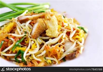favorite Thai cuisine , Thai food Pad thai , Stir fry noodles with crispy pork