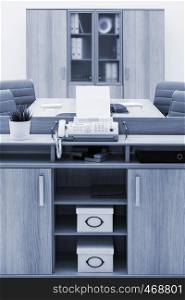 fax at desk in new modern office