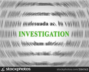 Fbi Investigation Word Depicting Federal Bureau Scrutiny And Analyzing Suspicious Suspect 3d Illustration. Investigator Of Murder Or Crime