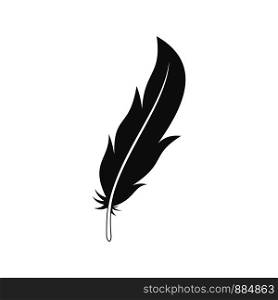 Feather icon. Simple illustration of feather vector icon for web design isolated on white background. Feather icon, simple style